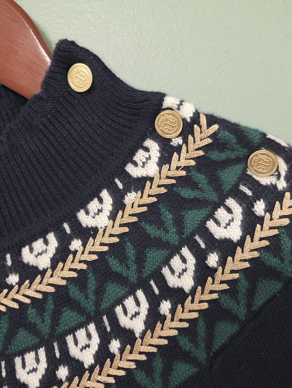 Talbots Navy Sweater Dress High Neck Pullover Womens Size Small City Chic Cozy - Picture 3 of 10